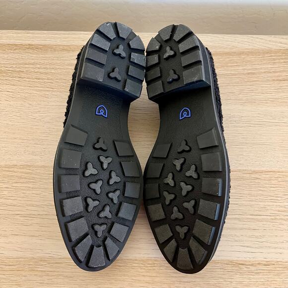 Rothy’s The Lug Loafer Black Bouclé Knit Slip-On Shoes Women’s 8.5 - Picture 7 of 11